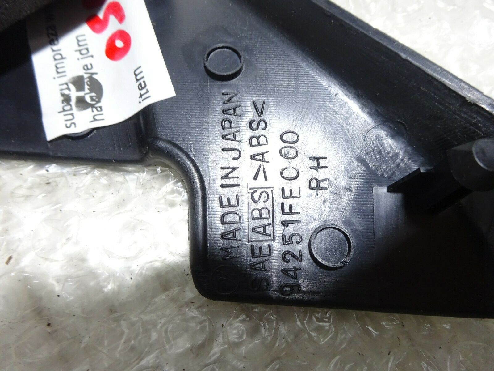 SUBARU IMPREZA WRX STI NEWAGE SIDE MIRROR PLASTIC TRIM OSF DRIVER B - Image 3